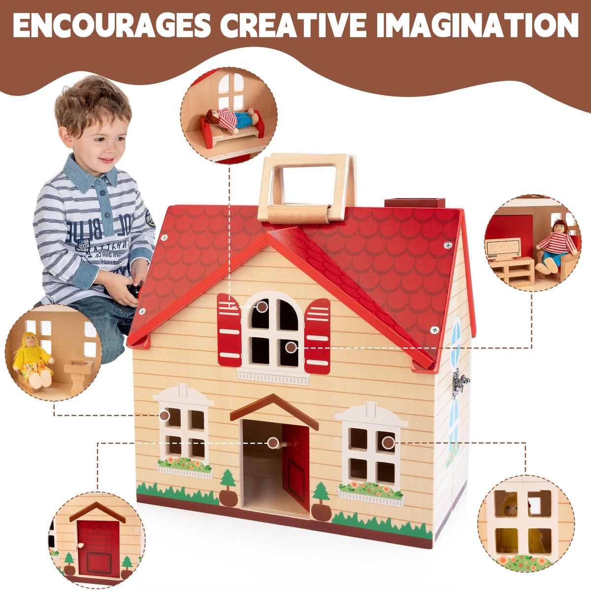 WOODMAM two flexible dolls support dynamic storytelling during play