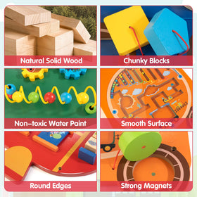 WOODMAM Montessori Learning Panel supports early musical awareness during play
