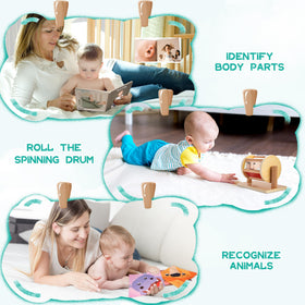 WOODMAM rattle ball provides tactile feedback for tiny hands and focus.