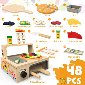 WOODMAM pizza toy slices-detachable for creative serving play