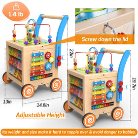 WOODMAM rotating gears toy stimulates problem-solving and tactile feedback.
