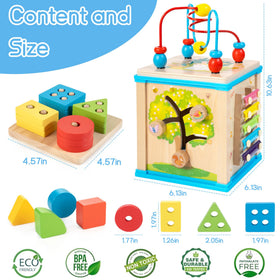 WOODMAM rotating gears demonstrate cause-and-effect through tactile rotation.