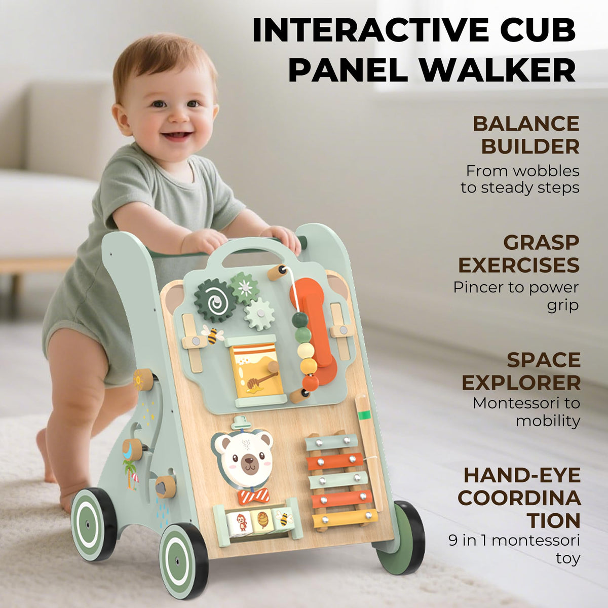 WOODMAM anti-tip base and sturdy wood for safe stability