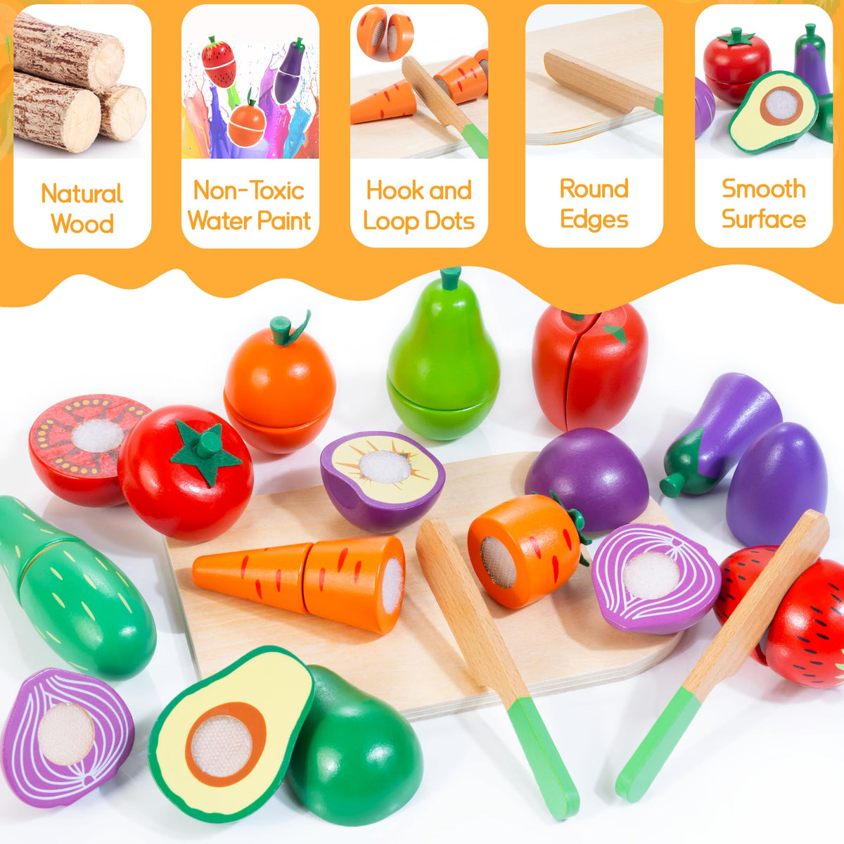 WOODMAM sturdy wooden toy boosts fine motor skills and imaginative play.