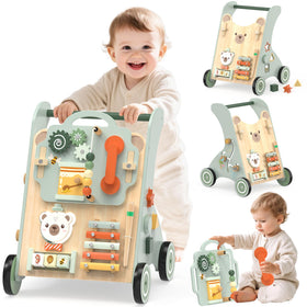 WOODMAM wooden baby walker for sturdy early steps and exploration