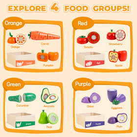 WOODMAM wooden cutting knives included for safe, realistic slicing pretend play.