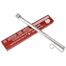 Woodstock American Song Whistle in hand with brass slide for beginners.