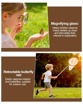 WoodsyJoy Bug Catcher Kit bug house for safe insect habitat viewing.