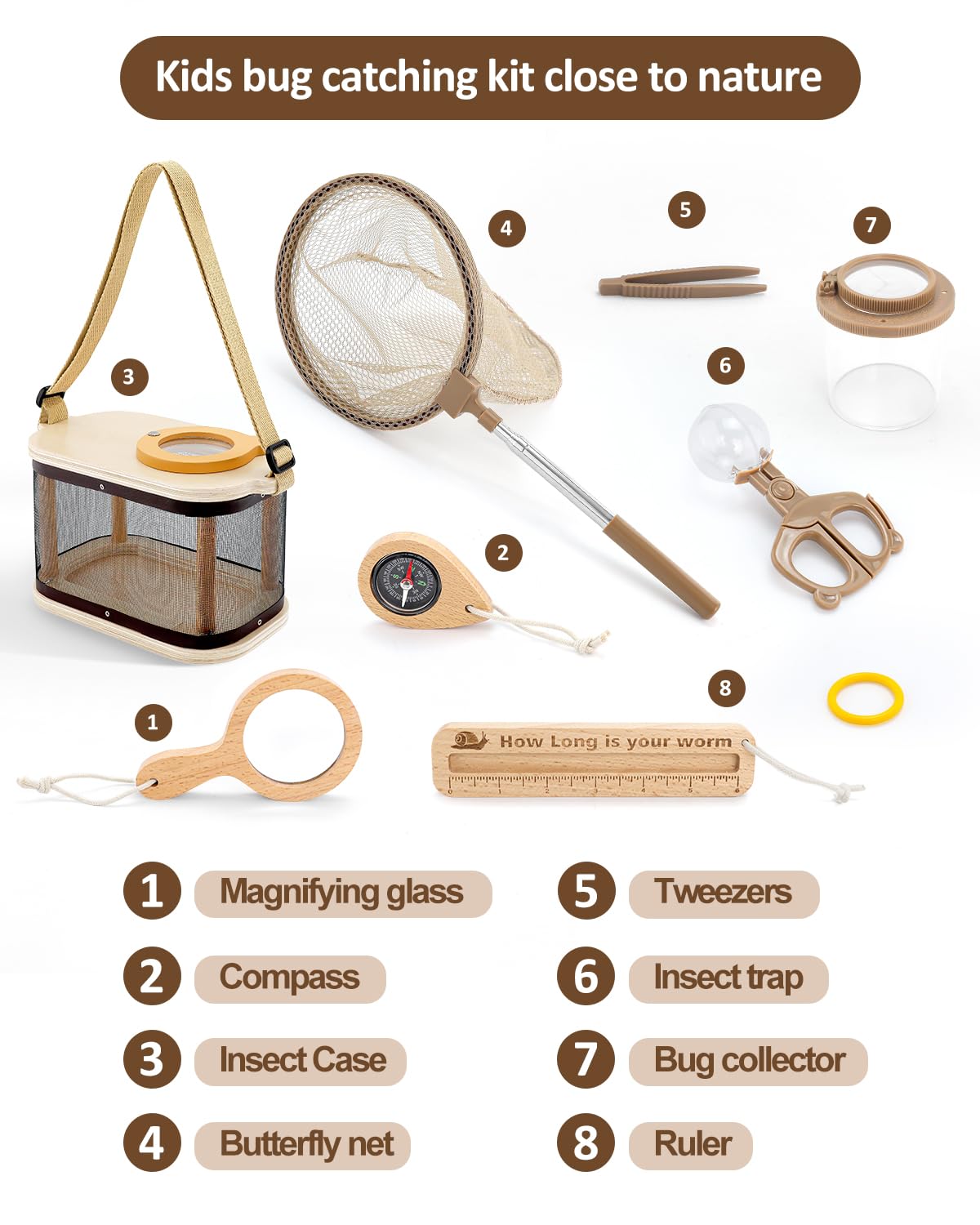 WoodsyJoy Bug Catcher Kit insect tweezers for gentle handling.