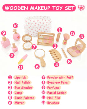 WoodsyJoy pretend makeup kit nail polish adds colorful, safe fashion play for tiny hands.