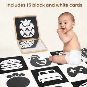 Woodtoe baby play mirror helps infants explore angles and reflections safely.