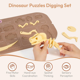 Woodtoe kid-friendly dinosaur play suitable for ages 3 and up.