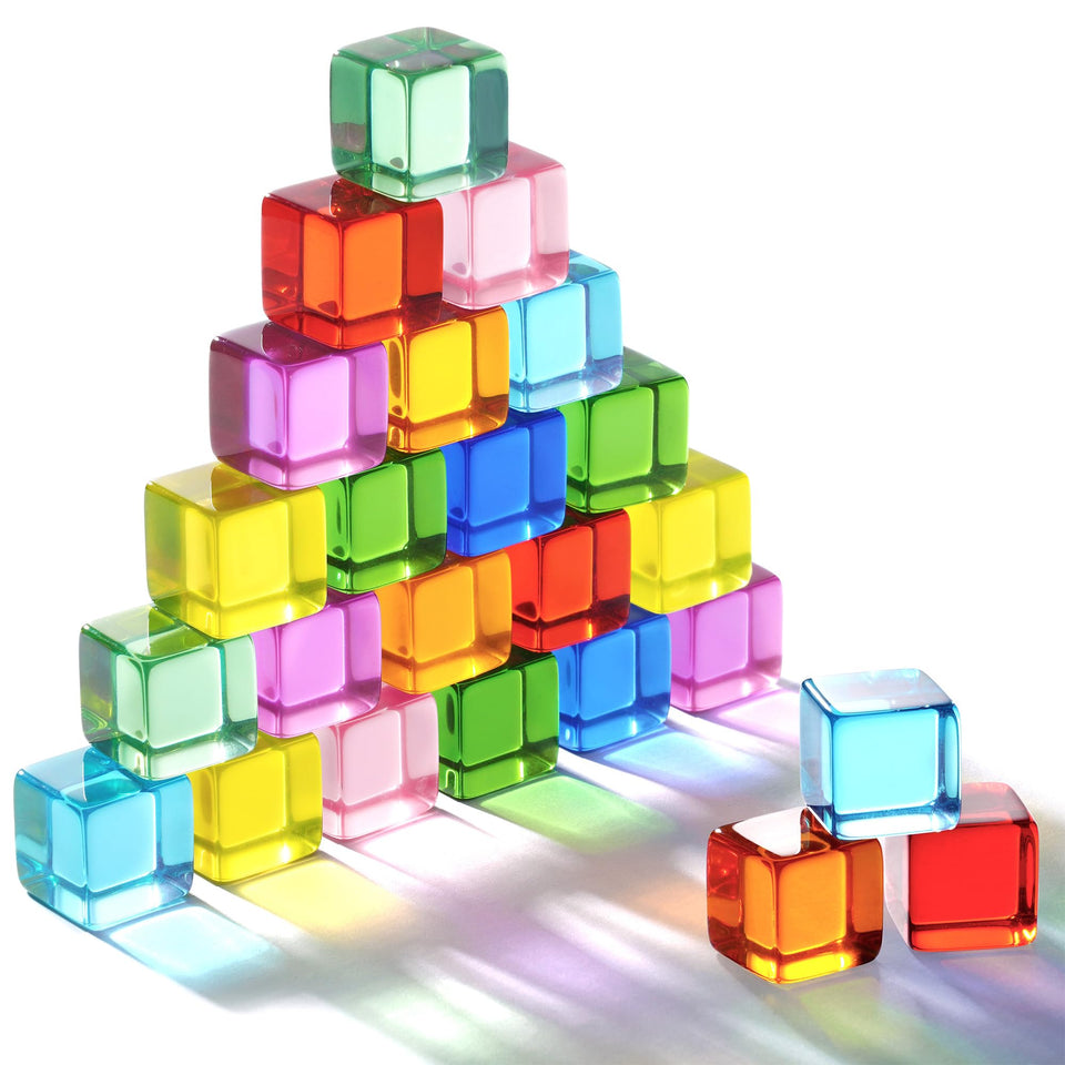 Woodtoe Rainbow Blocks colorful gems for color recognition and imaginative play