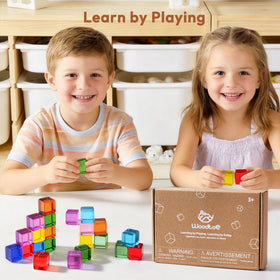 Woodtoe Rainbow Blocks light and shadow play with transparent gems