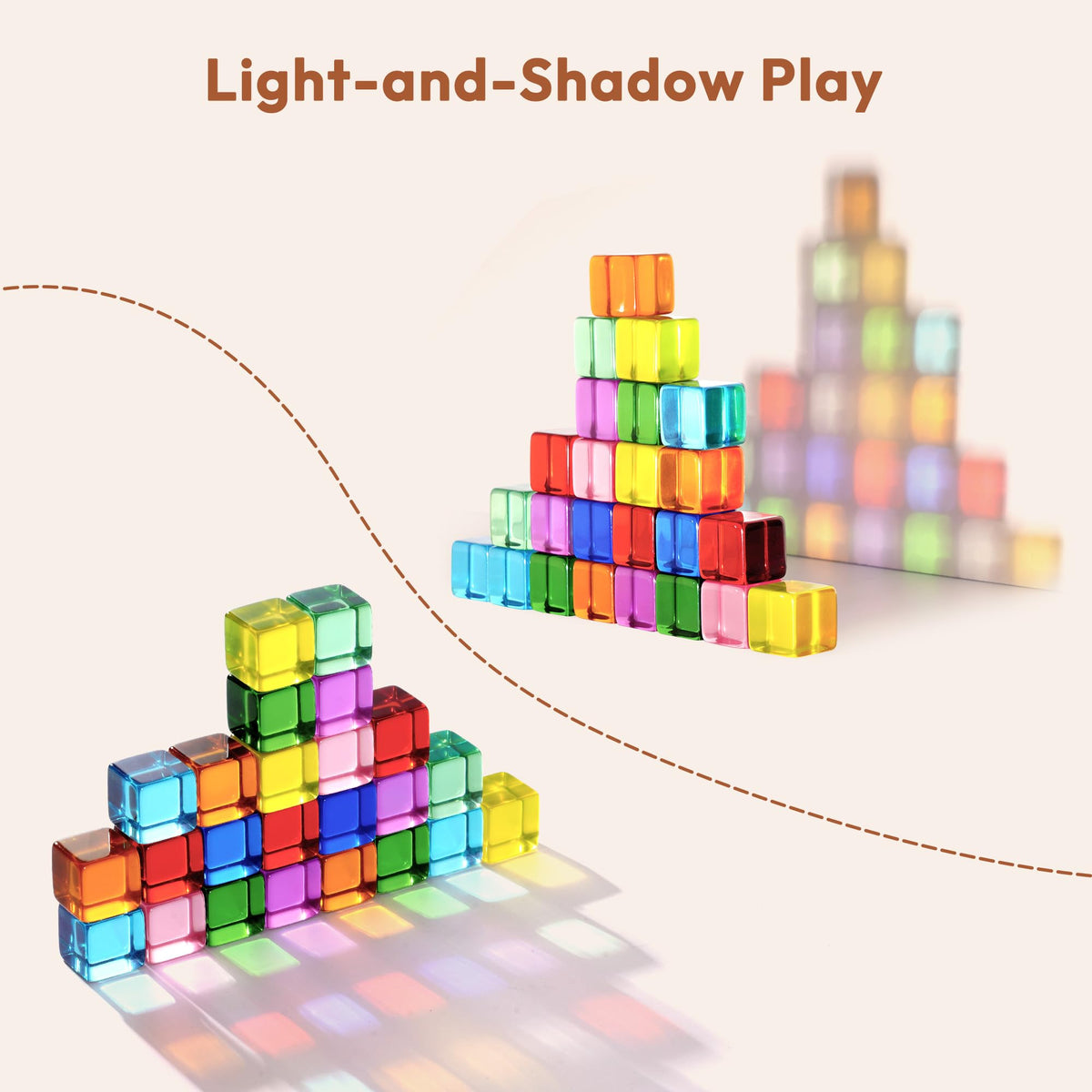 Woodtoe Rainbow Blocks have smooth edges for safe, comfortable gripping during play
