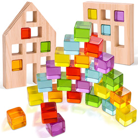Woodtoe Rainbow Gems blocks for color recognition and hands-on play