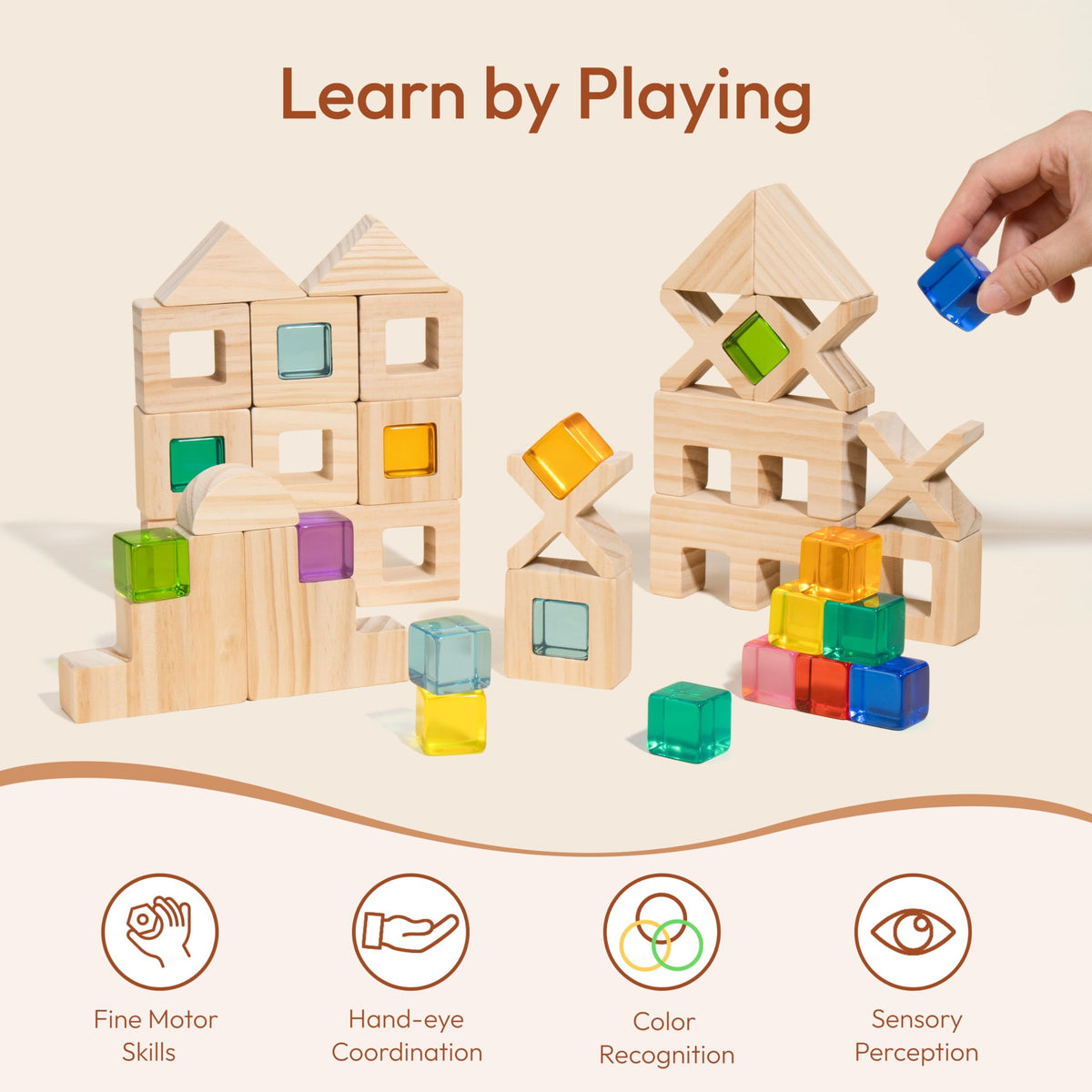 Woodtoe wooden blocks with smooth edges for safe play
