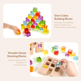 Woodtoe translucent gems refracting light for captivating color play