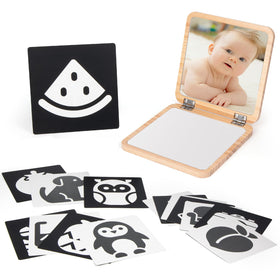 Woodtoe tummy time mirror with 0-180° angle for versatile newborn play.