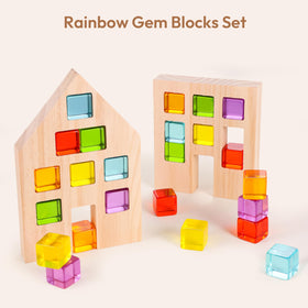 Woodtoe wooden house frames for stacking and imaginative building