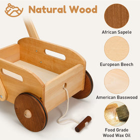 Woodtoe wooden baby walker supports Montessori-style exploration to build confidence.