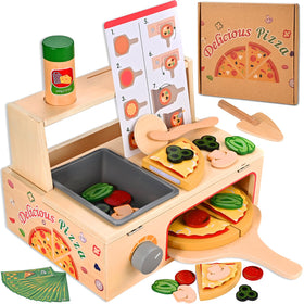 WoodTrove pizza-oven-playset offers realistic baking play for imaginative cooks.