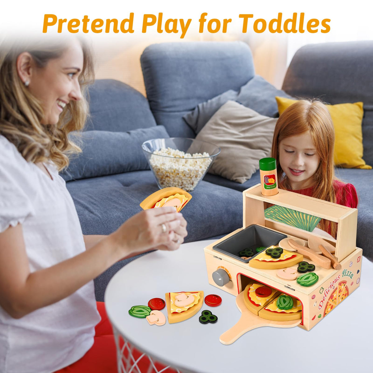 WoodTrove-realistic-toppings-graphics spark storytelling during kitchen play.
