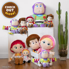 Woody plush as bedroom decor and travel companion for kids.