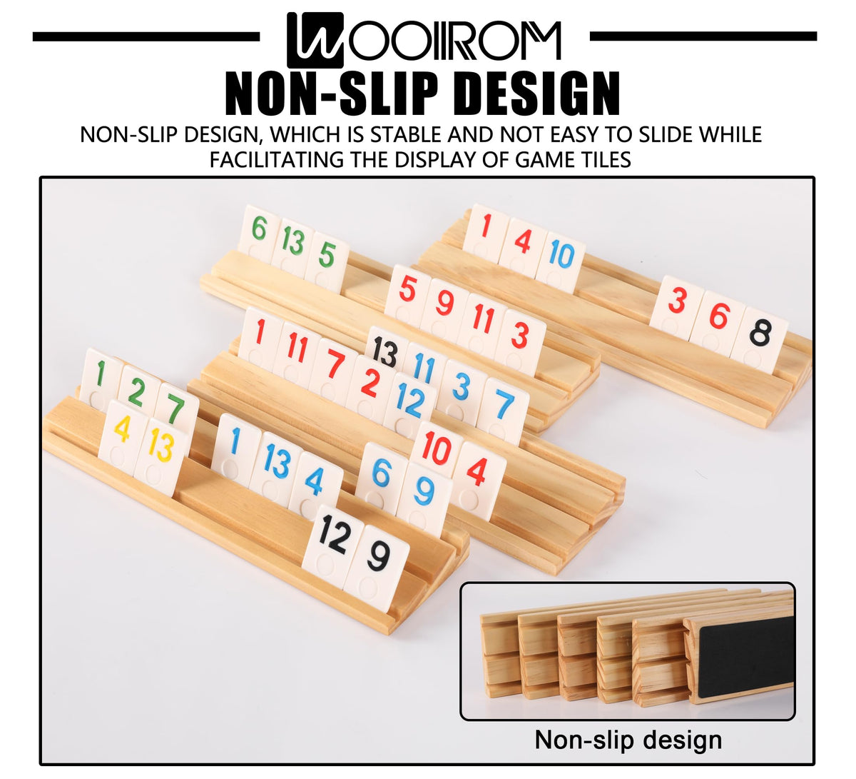 WOOIIROM Rummy dice included for quick gameplay prompts