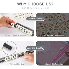 WOOIIROM compact portable mahjong rack set easy to carry anywhere
