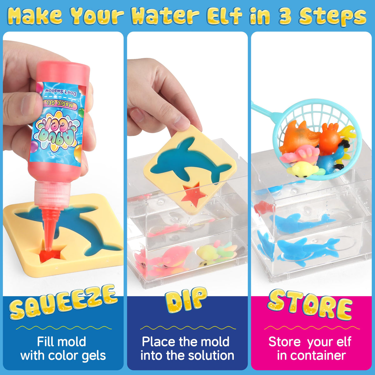 Wookidel Aqua Fairy kit animal molds showcase bright ocean creatures for creative building