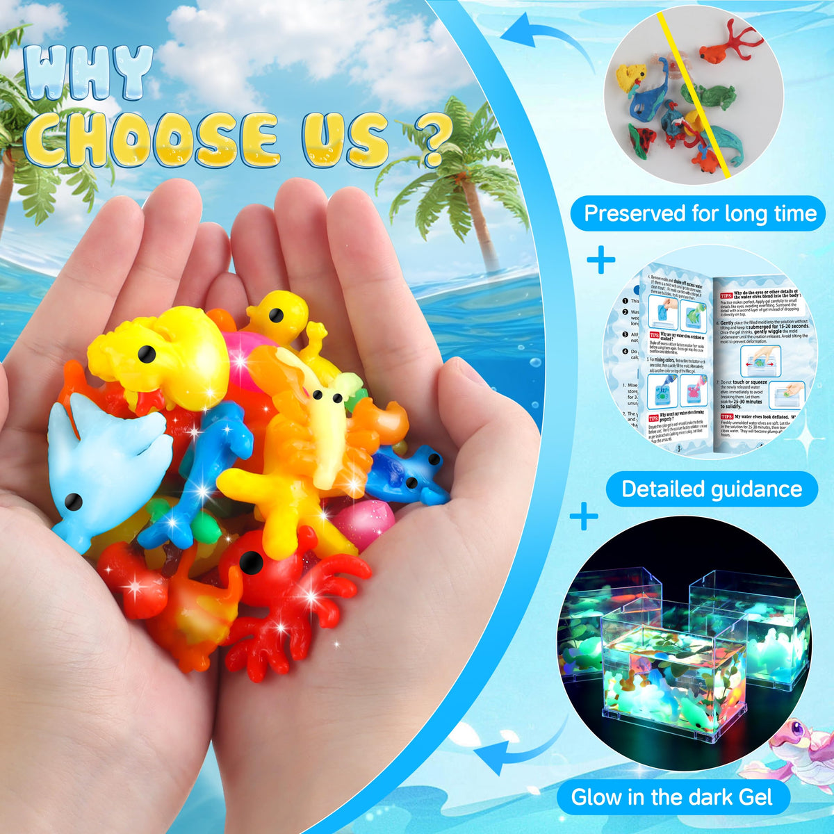 Wookidel Aqua Fairy kit glow colors highlight glow in the dark magic for evenings