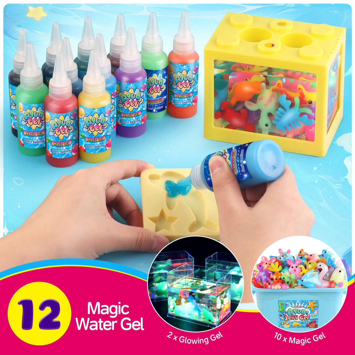 Wookidel Aqua Fairy kit mini sea tank keeps creations display-ready and portable