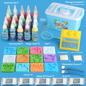 Wookidel creative desk setup with gels and molds for spark of creativity