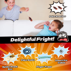 Wookidel prank kit featuring fake roaches for surprising reactions