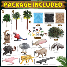 Wookidel rainforest mini insects figures for detailed ecosystem scenes
