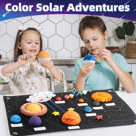 Wookidel solar system kit foam stars add decorative flair and orbit demonstration.