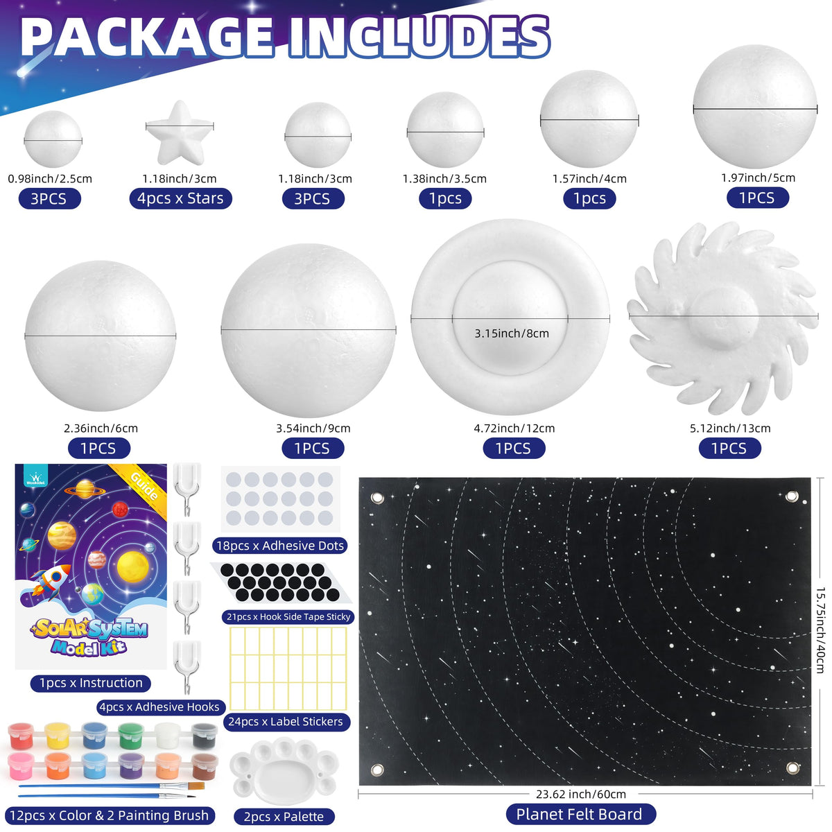 Wookidel solar system kit sun model helps kids visualize orbits and celestial patterns.
