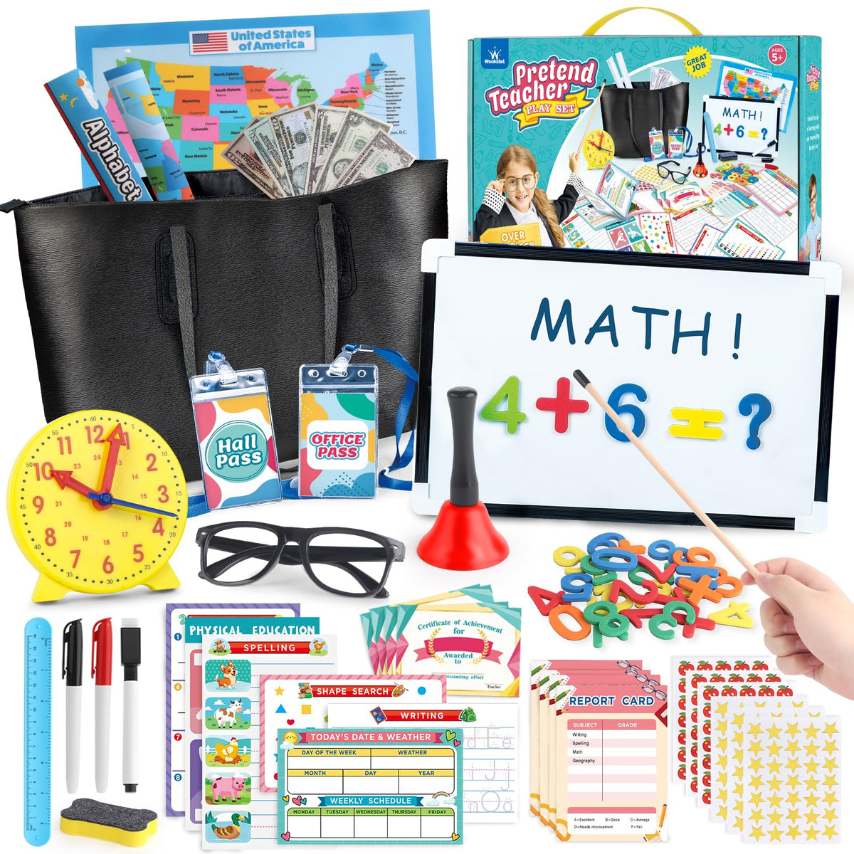 Wookidel teacher set backpack keeps supplies organized for imaginative lessons