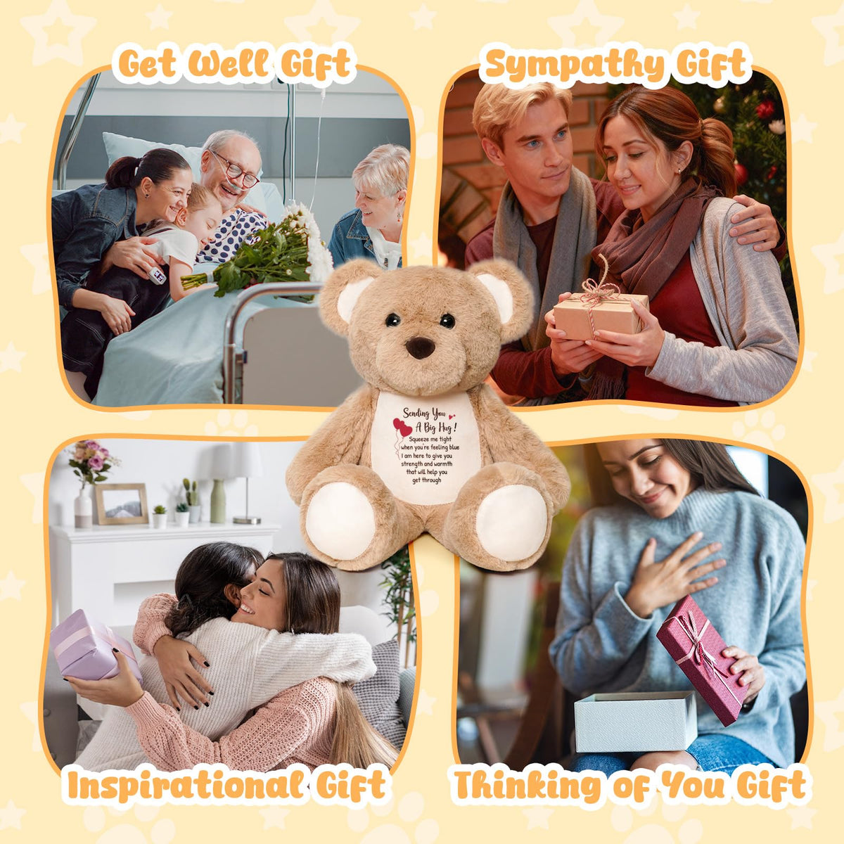 WoollyPearl 15-inch cuddle buddy in cozy nighttime snuggle scene.