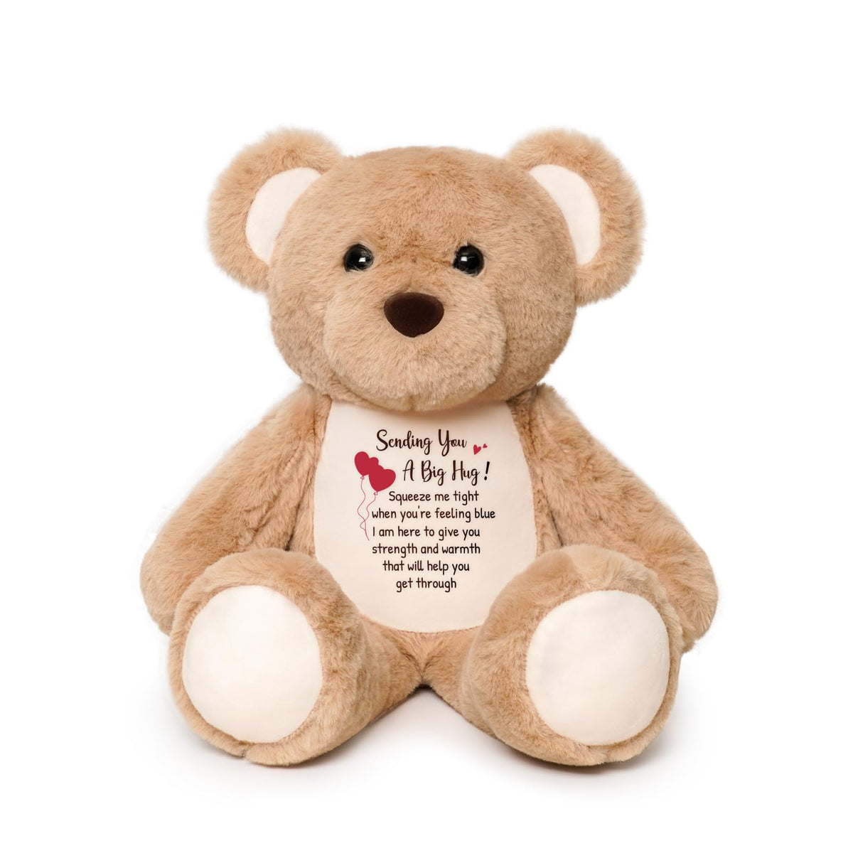 WoollyPearl soft teddy bear 15-inch unboxed inviting cuddle potential.
