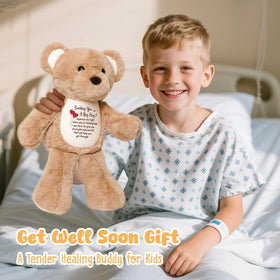 WoollyPearl teddy bear on shelf adds comforting decor.