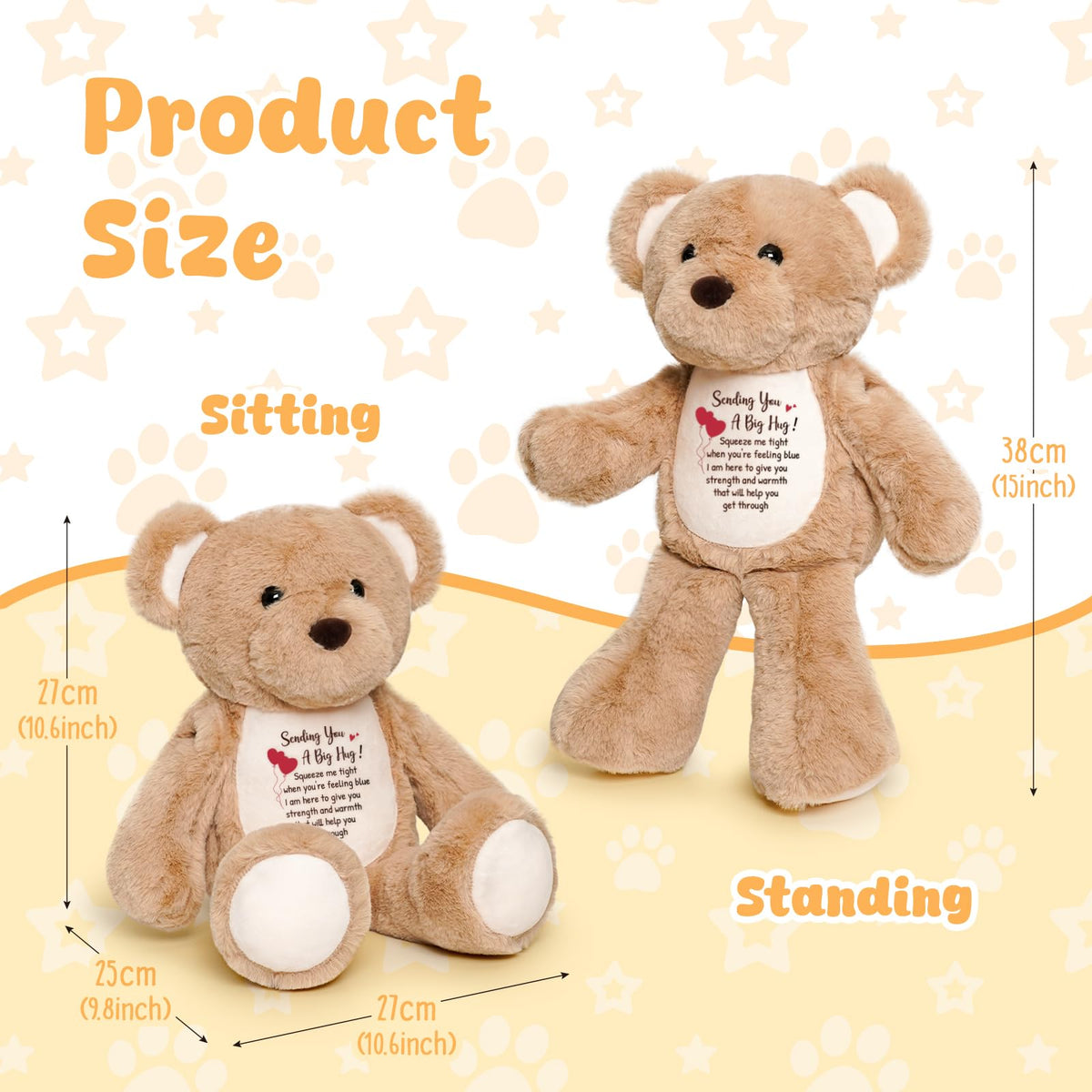WoollyPearl teddy bear with poseable arms invites hugs and warmth.