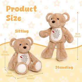 WoollyPearl teddy bear with poseable arms invites hugs and warmth.