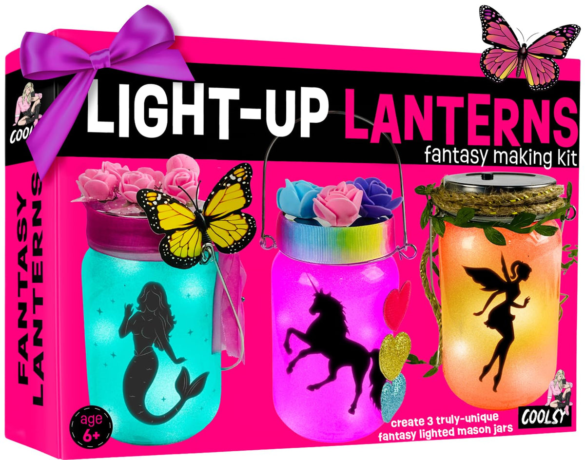 WOOODLIFY light-up unicorn lantern jar assembly for creative crafts and imaginative play.