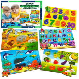 WOOODLIFY fruit puzzle pegs for toddlers boost color recognition and fine motor skills.