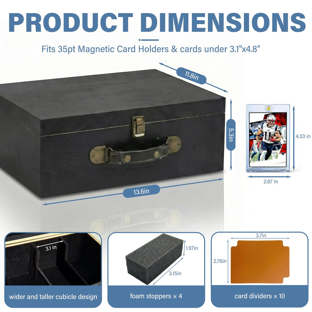 WooOrganix foam stoppers prevent leaning and keep cards upright