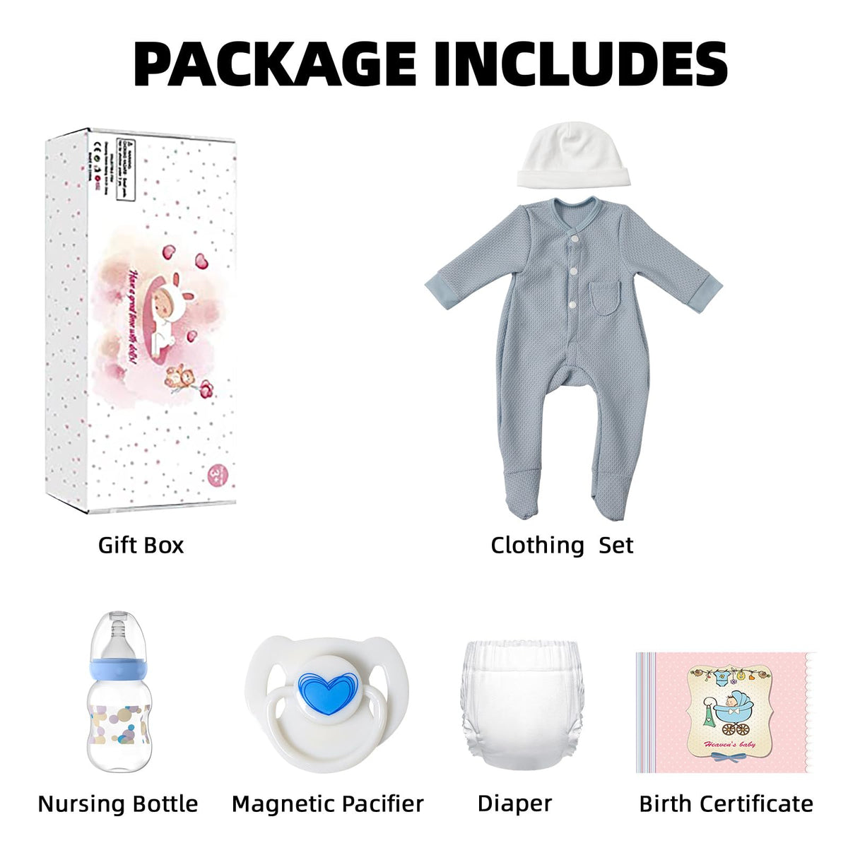 WOOROY clothing and diaper set helps kids dress and care for their new doll