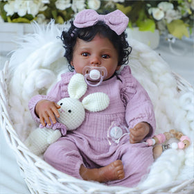 WOOROY realistic reborn doll in black girl portrait for nurturing play