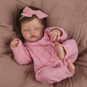WOOROY Realistic Reborn Doll 18in hand-rooted hair and lashes for lifelike charm.